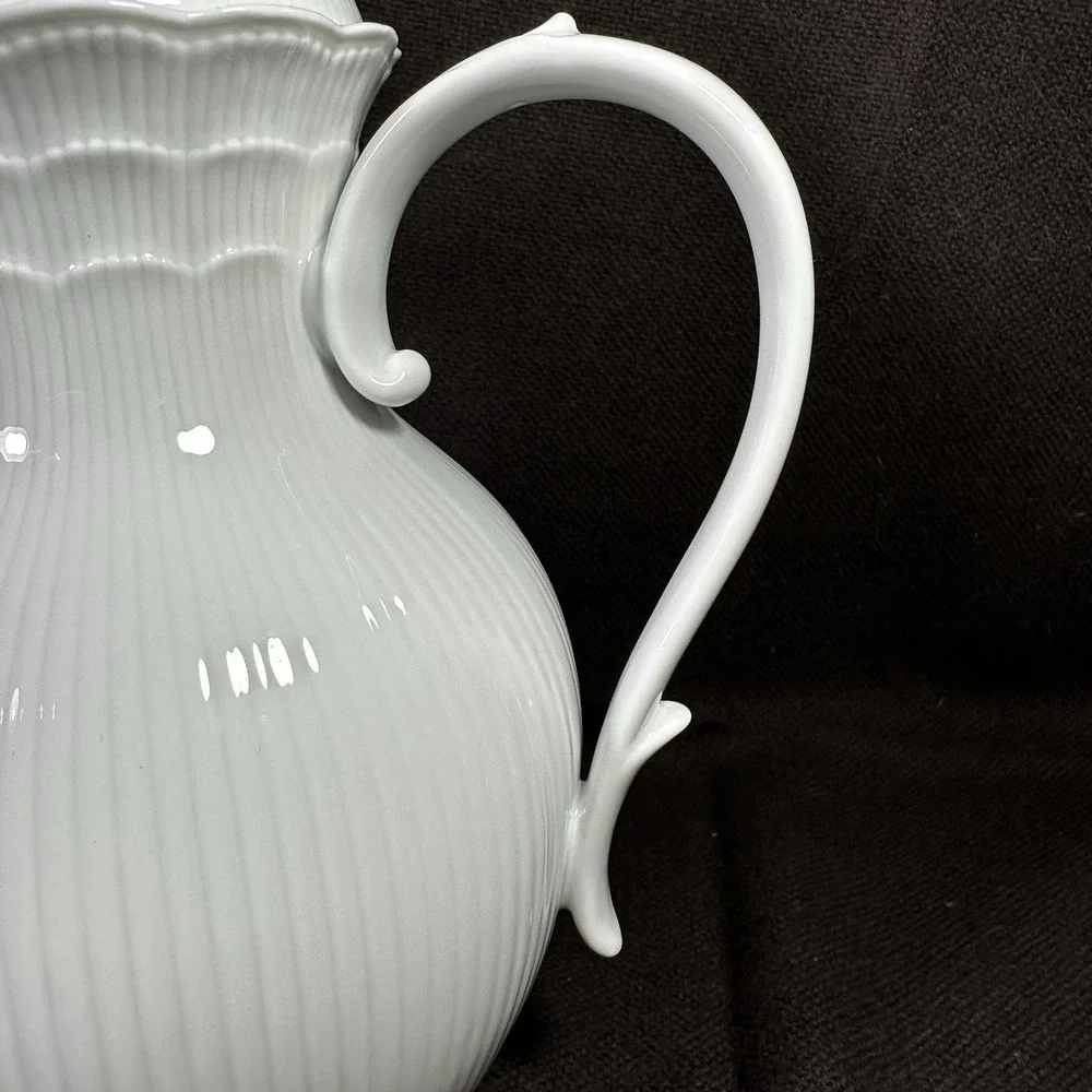 AK Kaiser Romantica White‎ Coffee Pot Tea Set W Germany Scalloped EXC MCM Vtg